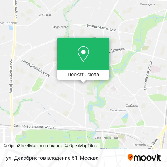 Карта ул. Декабристов владение 51