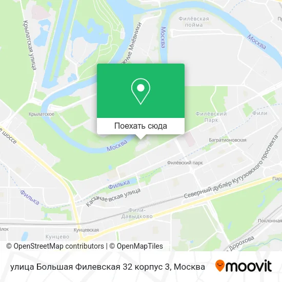 Карта улица Большая Филевская 32 корпус 3