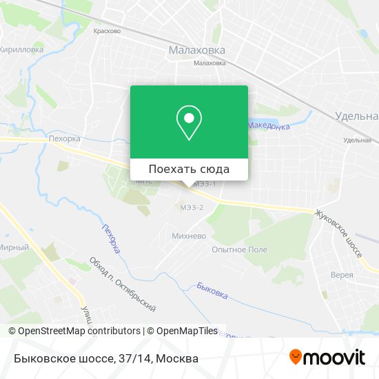 Карта Быковское шоссе, 37/14