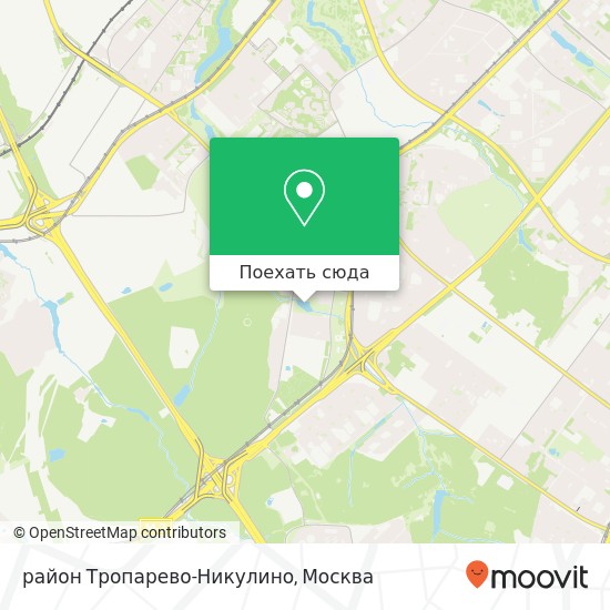 Карта район Тропарево-Никулино
