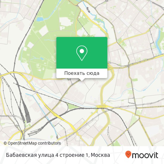 Карта Бабаевская улица 4 строение 1