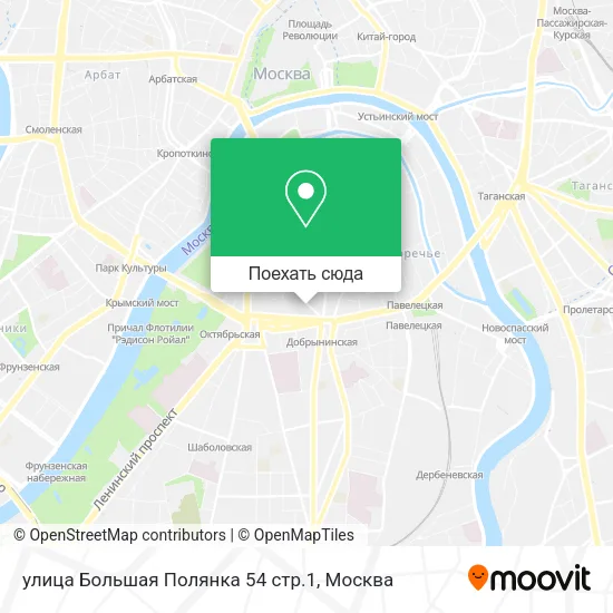 Карта улица Большая Полянка 54 стр.1