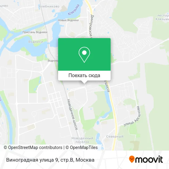 Карта Виноградная улица 9, стр.В