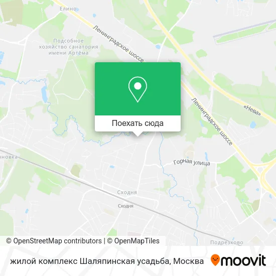 Карта жилой комплекс Шаляпинская усадьба