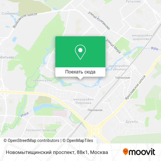 Карта Новомытищинский проспект, 88к1