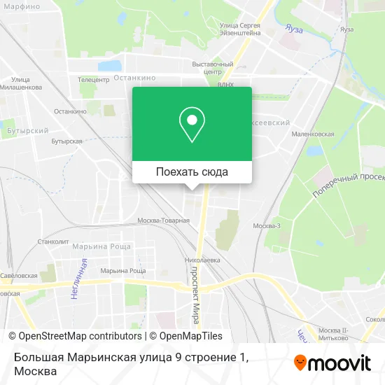 Карта Большая Марьинская улица 9 строение 1