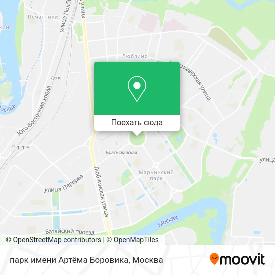 Карта парк имени Артёма Боровика
