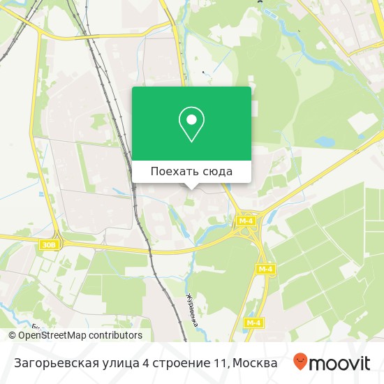 Карта Загорьевская улица 4 строение 11