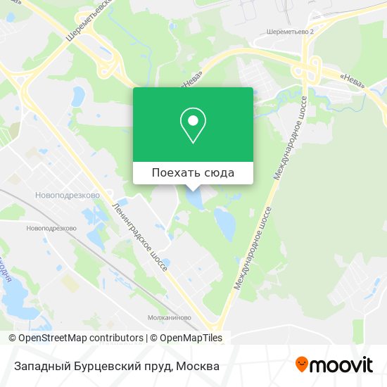 Карта Западный Бурцевский пруд