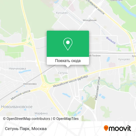 Карта Сетунь Парк