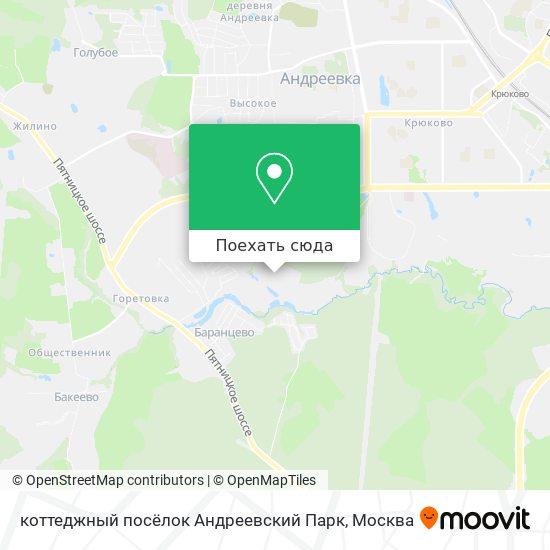 Карта коттеджный посёлок Андреевский Парк