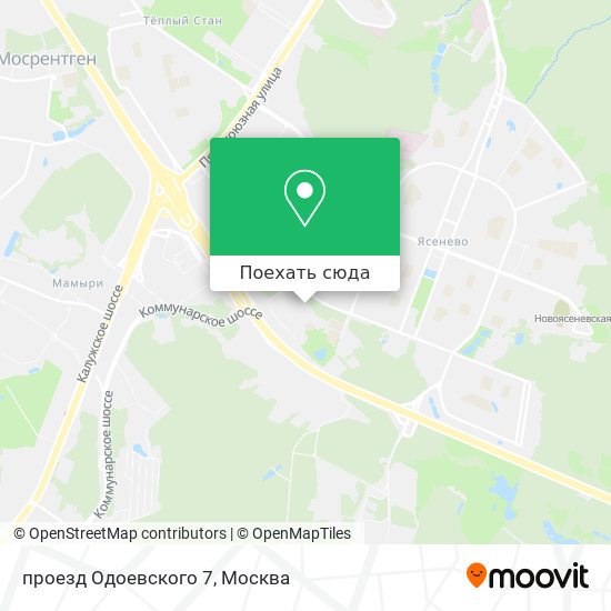 Карта проезд Одоевского 7