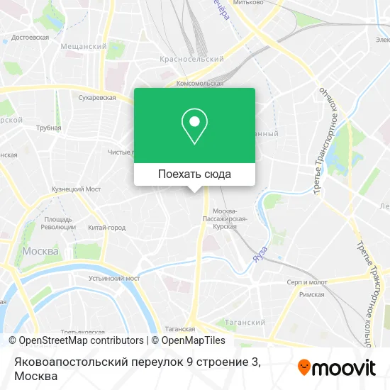 Карта Яковоапостольский переулок 9 строение 3