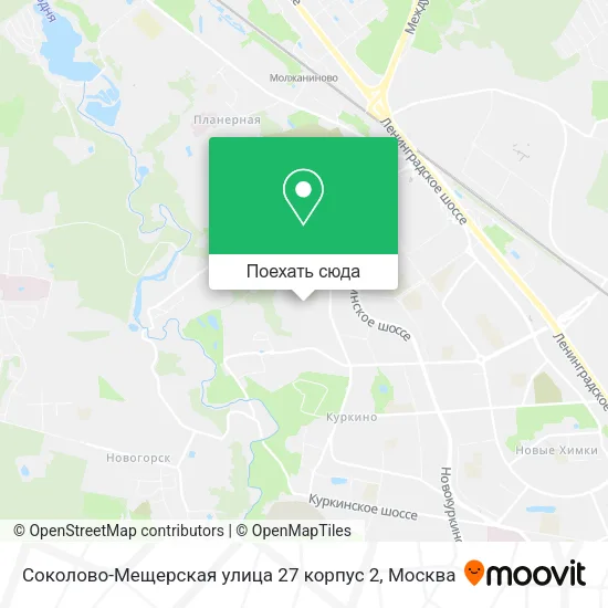 Карта Соколово-Мещерская улица 27 корпус 2