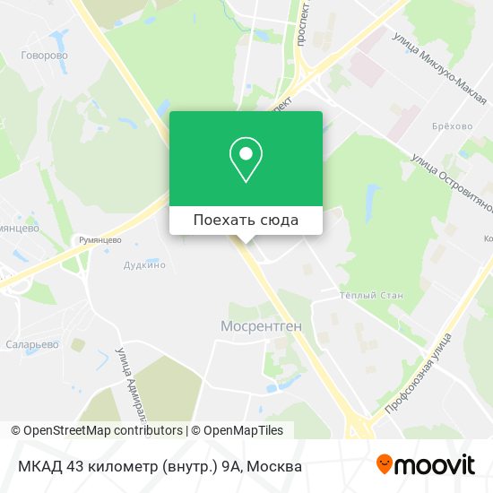 Карта МКАД 43 километр (внутр.) 9А