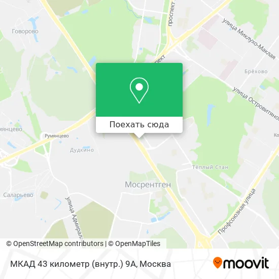 Карта МКАД 43 километр (внутр.) 9А