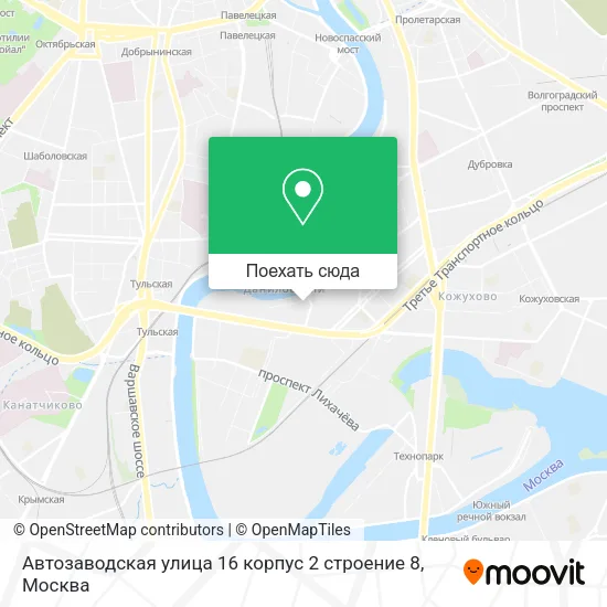 Карта Автозаводская улица 16 корпус 2 строение 8