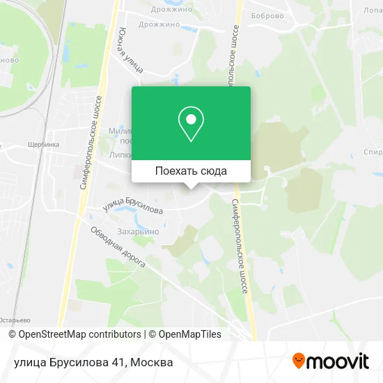 Карта улица Брусилова 41