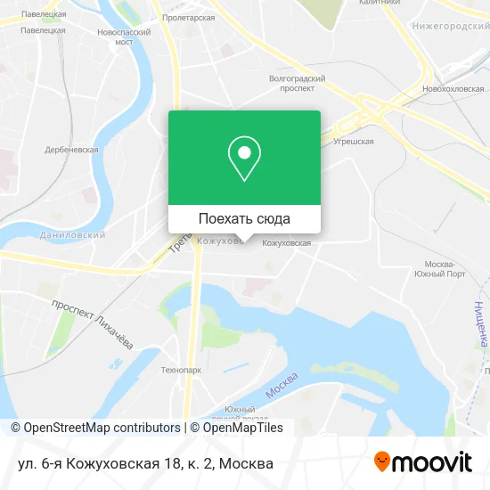 Карта ул. 6-я Кожуховская 18, к. 2