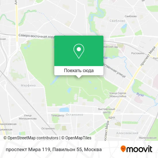 Карта проспект Мира 119, Павильон 55