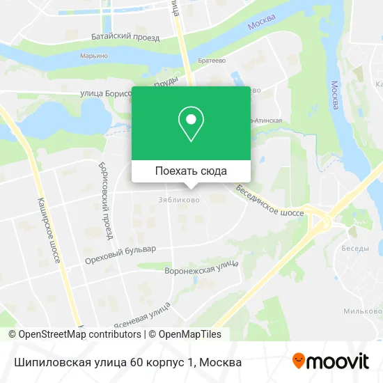 Карта Шипиловская улица 60 корпус 1