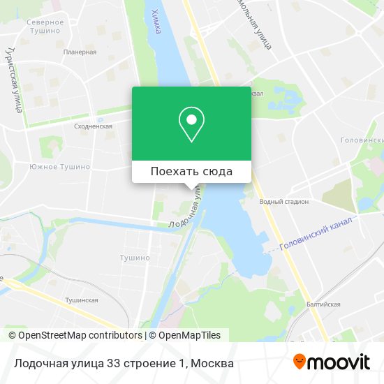 Карта Лодочная улица 33 строение 1
