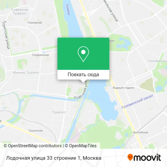 Карта Лодочная улица 33 строение 1