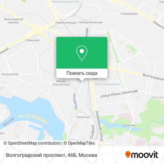 Карта Волгоградский проспект, 46Б