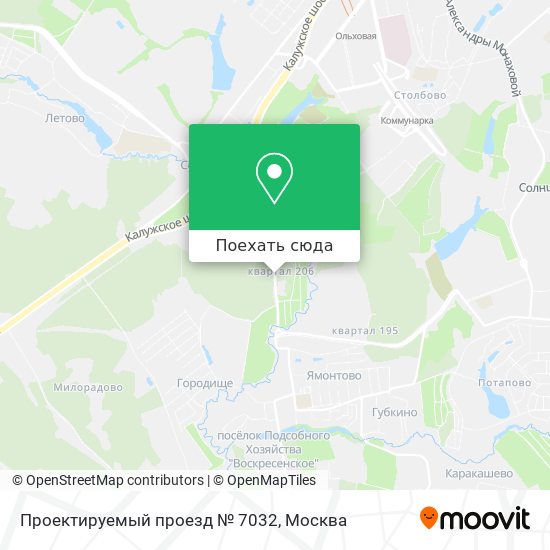 Карта Проектируемый проезд № 7032