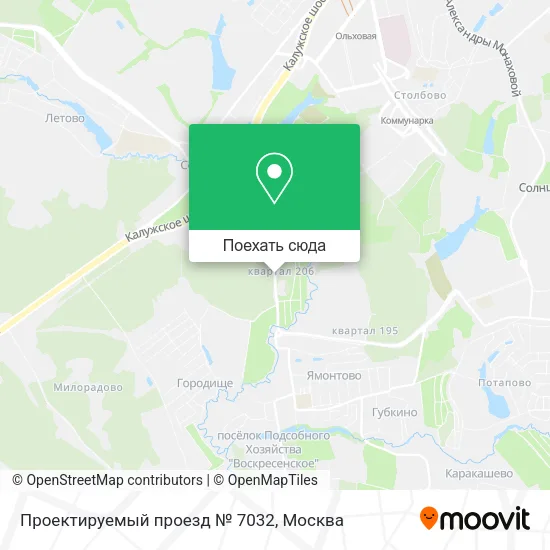 Карта Проектируемый проезд № 7032