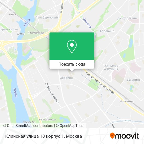 Карта Клинская улица 18 корпус 1