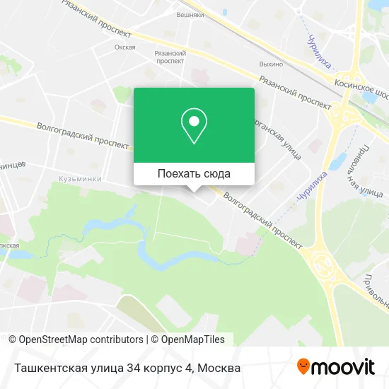 Карта Ташкентская улица 34 корпус 4