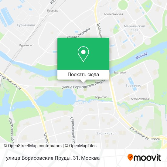 Карта улица Борисовские Пруды, 31