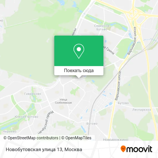 Карта Новобутовская улица 13