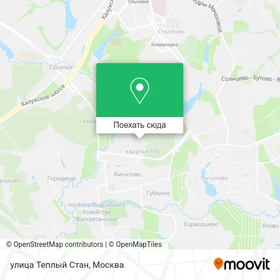 Карта улица Теплый Стан