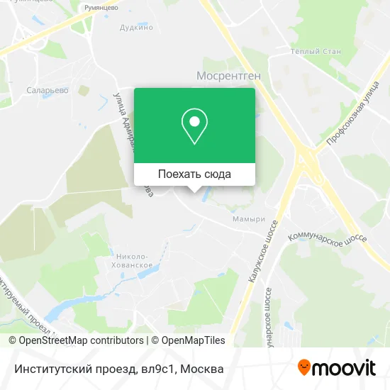 Карта Институтский проезд, вл9с1