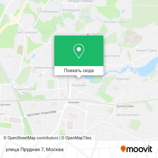 Карта улица Прудная 7
