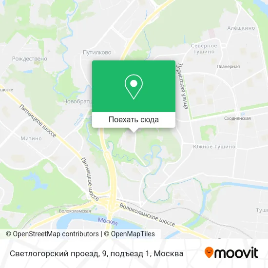 Карта Светлогорский проезд, 9, подъезд 1