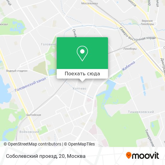Карта Соболевский проезд, 20