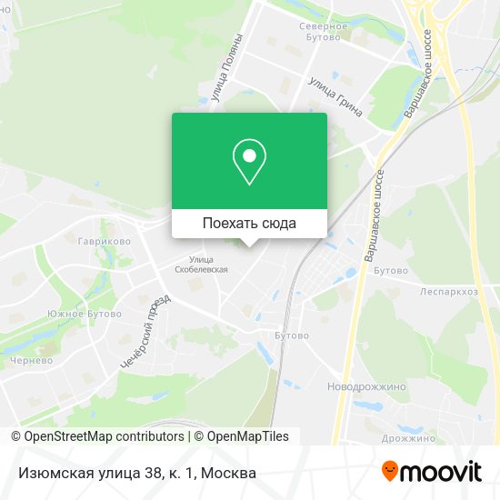 Карта Изюмская улица 38, к. 1