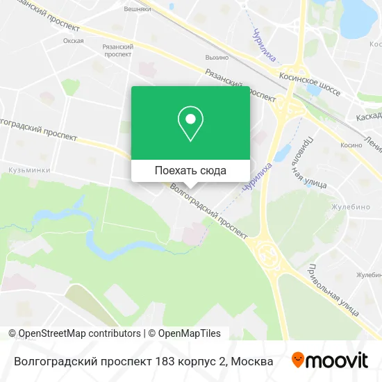 Карта Волгоградский проспект 183 корпус 2