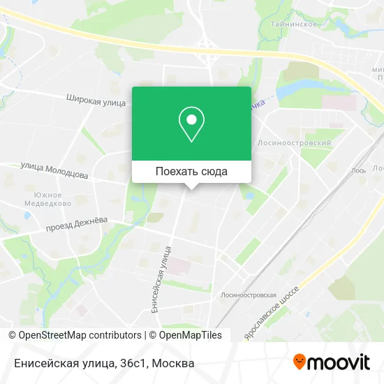 Карта Енисейская улица, 36с1