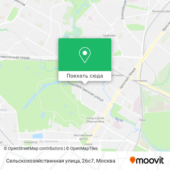 Карта Сельскохозяйственная улица, 26с7