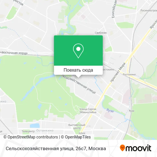 Карта Сельскохозяйственная улица, 26с7