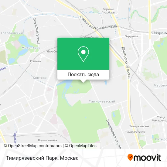 Карта Тимирязевский Парк