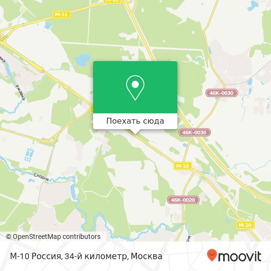 Карта М-10 Россия, 34-й километр