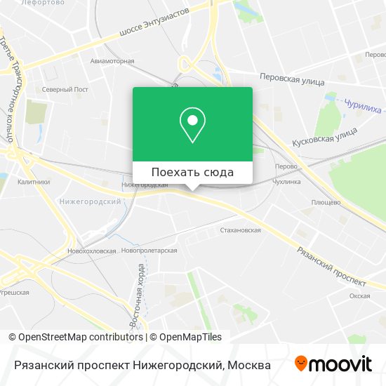 Карта Рязанский проспект Нижегородский