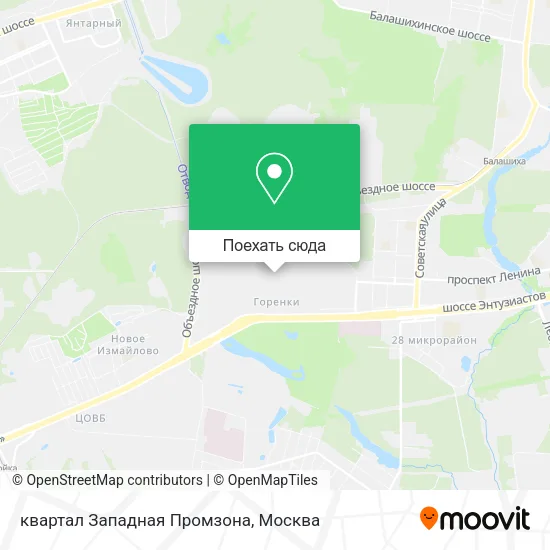 Карта квартал Западная Промзона