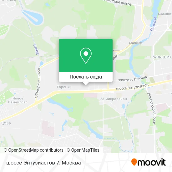 Карта шоссе Энтузиастов 7