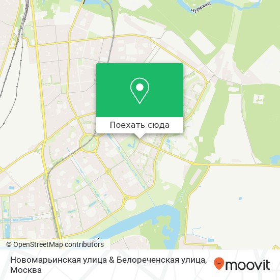 Карта Новомарьинская улица & Белореченская улица